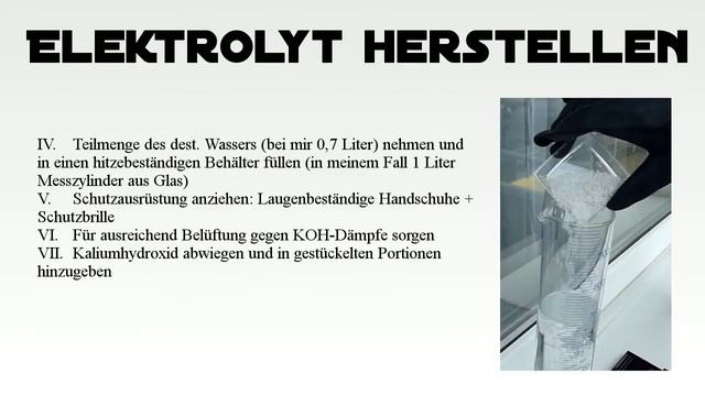 Elektrolyt (KOH-Lauge) in gewünschter Konzentration herstellen {HD} [How to make elektrolyte] смотреть онлайн
