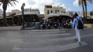 Rethymno, Crete, City Centre Walking Tour (HD) Shops - Bars - Restaurants - Rimondi Fountain