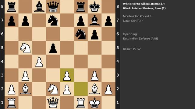 Toran Albero, Roman - Letelier Martner, Rene | East Indian Defense | 1954