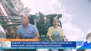 Carlos Robles conquista el Jurassic World Velocicoaster | hoyDía | Telemundo