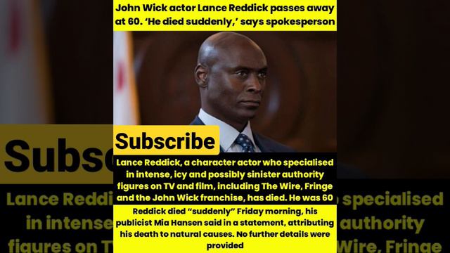 Jhon Wick actor Lance Reddick passes away at 60 смотреть онлайн