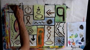 Paint like Adolph Gottlieb art pictographs  – abstract expressionism painting