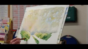 Colinsteedart. How to paint trees using watercolour. Stage 1. demonstration.