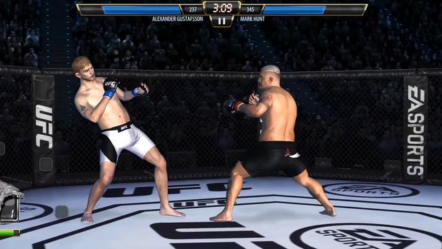 Hard fight UFC Alexander Gustafsson vs Mark Hunt UFC Mobile Александр Густафссон против Марк Хунт смотреть онлайн