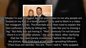 Kelly Ripa Fires Back After Fans Claim She Only Has 1 Foot In Family Photos: ‘You Guys Are Weirdos’