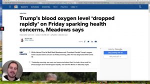 Trump's blood oxygen level drops RAPIDLY! He says "Get Stimulus DONE"