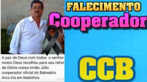 NOTA DE FALECIMENTO: IRMÃO JULIO COOPERADOR  DO OFICIO MINISTERIAL DE ARCO IRIS- EM MATINHOS OREMOS