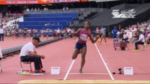 Tianna Bartoletta 7.01 to win the Women's Long Jump - IAAF Diamond League London 2017