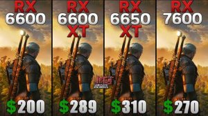 сравнение RX6600 vs RX6600XT vs RX6650XT vs RX7600