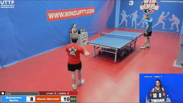 Дорошенко Артём 1-3 Шукин Дмитрий  Турнир Восток 5 WIN CUP 27.06.21 Прямая Трансляция Зал 3 смотреть онлайн