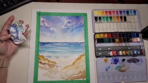 Beach Landscape Watercolor Painting | Beach Scene | Easy Tutorial  | ASMR Relaxing Meditation