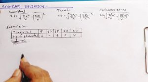 Standard deviation discrete series