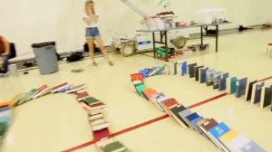 William Jewell College wins book domino world record