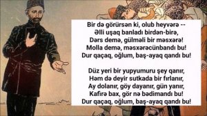 Dur qaçaq, oğlum, baş ayaq qandı bu! Mirzə Ələkbər Sabir