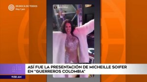 Michelle Soifer cautivó con sensual traje dorado en su presentación en "Guerreros Colombia"