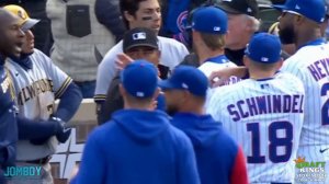 Cubs and Brewers benches clear over hit by pitches, a breakdown