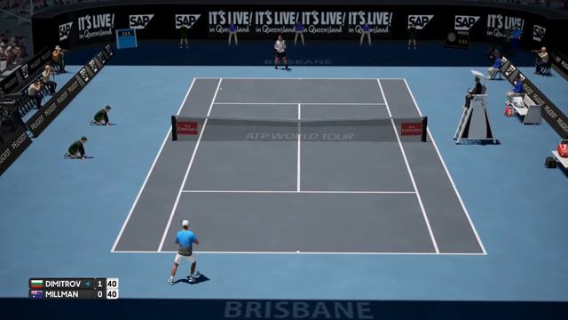 AO International Tennis - Grigor Dimitrov vs John Millman - PS4 Gameplay