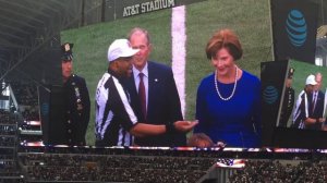 George W. Bush coin toss at Cowboy vs. Giants Football game