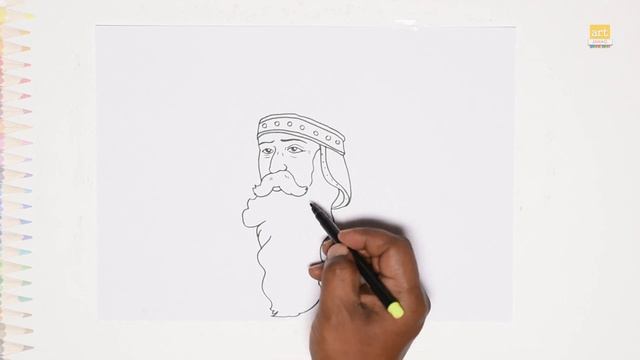 Leif Erikson outline drawing | How to draw Leif Erikson step by step | portrait drawing videos смотреть онлайн