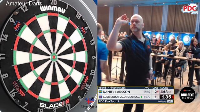 Daniel Larsson vs Gudmundur Valur Sigurdsson  First Round  PDC Nordic & Baltic Pro Tour 5 2023 смотреть онлайн
