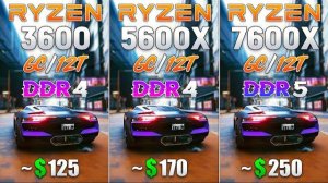 Ryzen 5 3600 vs Ryzen 5 5600X vs Ryzen 5 7600X - Test in 8 Games