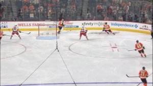 Carter Hart Misplays Puck Behind The Net, Dawson Mercer scores on wide-open net