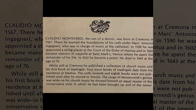 Nadia Boulanger, Monteverdi – Madrigals (1969) смотреть онлайн