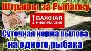 Штрафы за рыбалку  Суточная Норма вылова рыбы Рыболовные правила