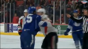 Mar 8, 2015 David Broll vs Darren Kramer Syracuse Crunch vs Binghamton Senators AHL