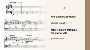 M. Lysight: Nine Easy Pieces for piano (M. Gleizes)