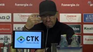 Pressekonferenz nach dem Regionalligaspiel FC Energie Cottbus vs. SV Babelsberg 03