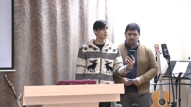 Песня "Страшно бушует житейское море"/братья из Уфы в гостях церкви ЕХБ, г. Магнитогорска/19.02.23г.