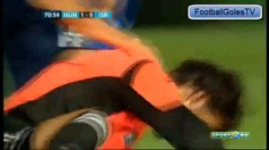 HORROR INJURY Dudu Aouate Hungary vs Israel 1 1 Friendly 15 08 2012