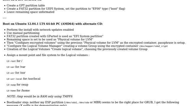 Ubuntu: How to install in EFI mode with Encrypted LVM? смотреть онлайн