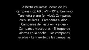 Alberto Williams: Poema de las campanas, op 60 (I-VII) (1912) Emiliano Turchetta piano