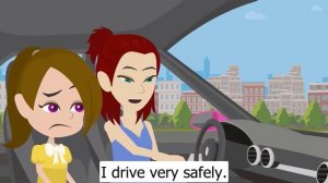 Ella scares of driving fast - English Funny Animated Story - Ella English