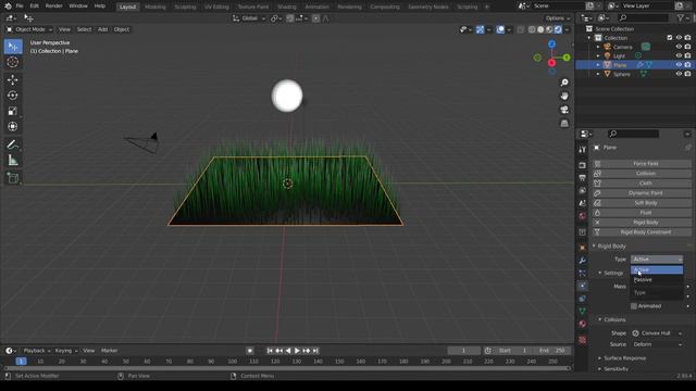 Физикак травы в blender + простая текстуризация