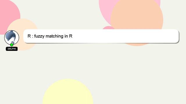 R : fuzzy matching in R смотреть онлайн