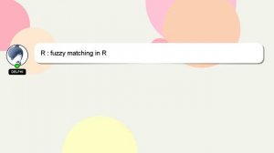 R : fuzzy matching in R