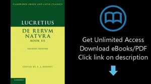 Download Lucretius: De Rerum NaturaBook III (Cambridge Greek and Latin Classics) PDF