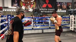 Jose Ramirez on mitts with robert garcia