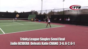 Trinity League Singles Championship Jadie Acidera Wins Title