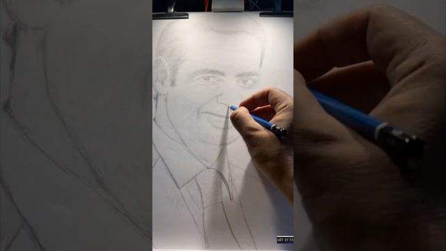 ART BY EVANGELOS Pencil  sketch drawing  of Kyriakos  Mitsotakis Prime Minister of Hellas