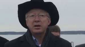 Wind Farm protest and Ken Salazar press conference