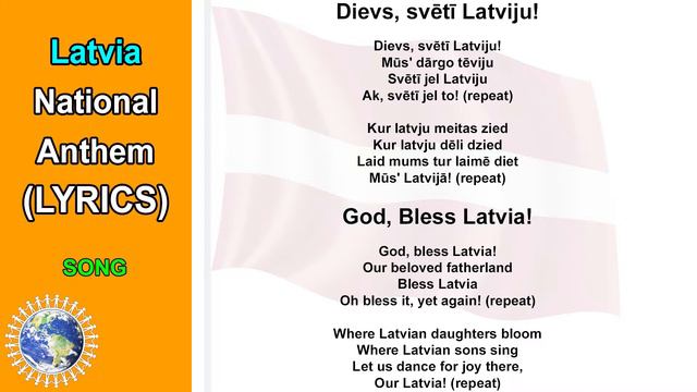 National Anthem of Latvia INSTRUMENTAL & SONG (Lyrics) ❤️Dievs, svētī Latviju!❤️ смотреть онлайн