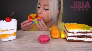 ASMR EATING FRUIT DESSERTS, ICE CREAM, CAKE, MACAROONS, 과일 케이크, 아이스크림 (MARSHMALLOW) MUKBANG 먹방