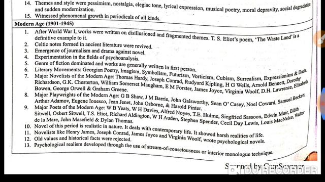 Crux of History of English Literature 22 UGC.NET