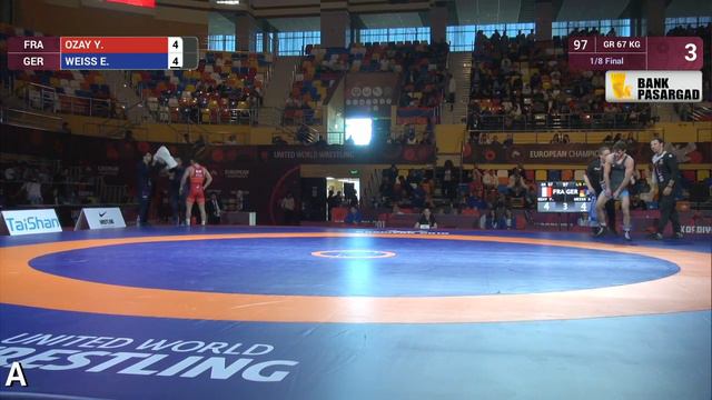 1/8 GR - 67 kg: Y. OZAY (FRA) v. E. WEISS (GER) смотреть онлайн