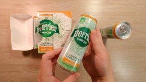 NEW PERRIER Energize Sparkling Energy Drink (Mandarin Orange Flavor) Unboxing