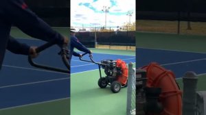 Preparing the tennis court for the grand slam winner Michael Chang and his daughter Dec 28, 2021